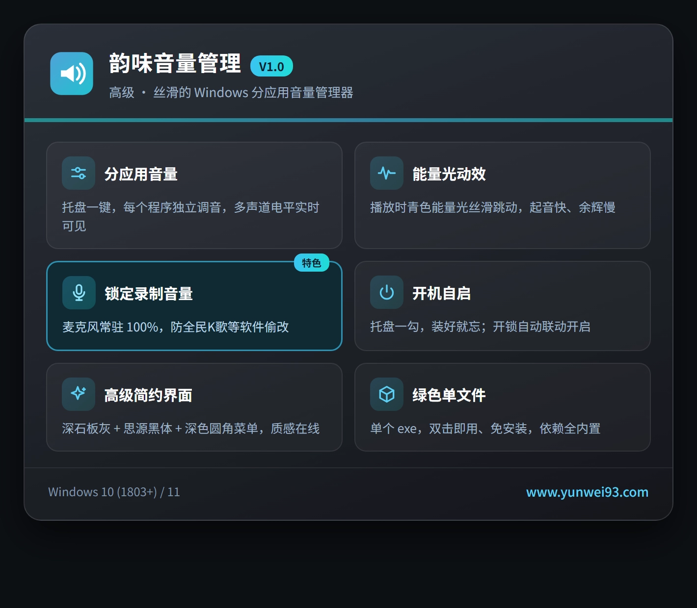 图片[1]-「自制」音量管理小工具V2.0-韵味音频资源网