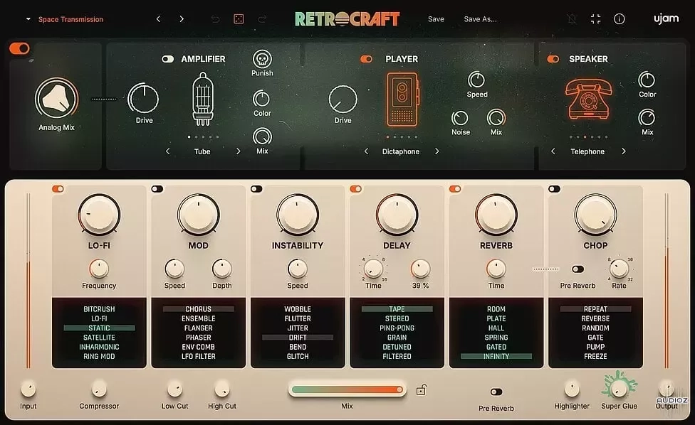 UJAM RETROCRAFT v1.0.0 复古质感多重音频效果器插件(R2R版)-韵味音频资源网
